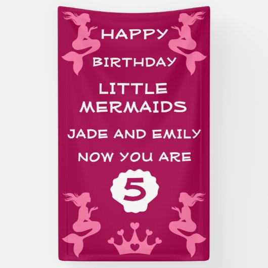 Mermaid Twin Sisters Banner (Vertikal)