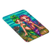 Mermaid Twin Sisters Fantasy Märchen Original Magnet (Rechte Seite)