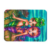 Mermaid Twin Sisters Fantasy Märchen Original Magnet (Horizontal)