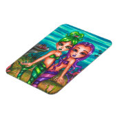 Mermaid Twin Sisters Fantasy Märchen Original Magnet (Linke Seite)