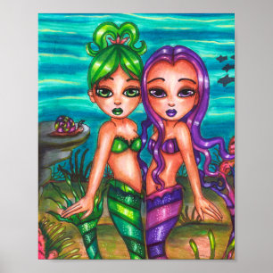Mermaid Twin Sisters Fantasy Märchen Original Poster
