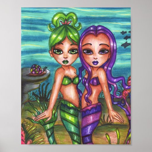 Mermaid Twin Sisters Fantasy Märchen Original Poster (Vorne)