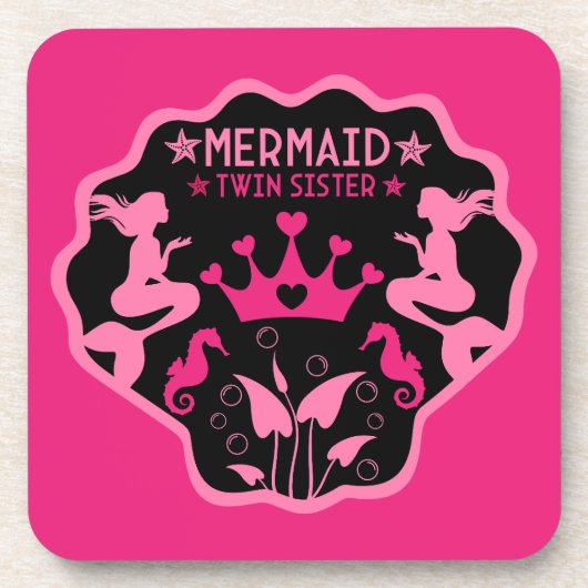 Mermaid Twin Sisters Getränkeuntersetzer (Vorderseite)