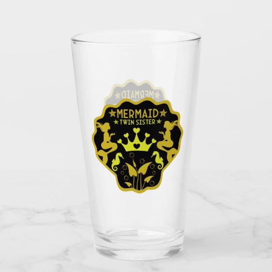 Mermaid Twin Sisters Glas (Vorderseite)