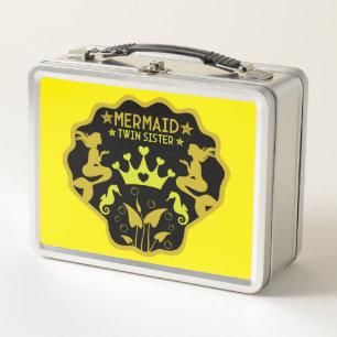 Mermaid Twin Sisters Metall Brotdose