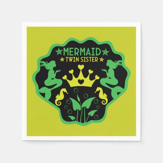 Mermaid Twin Sisters Serviette (Vorderseite)