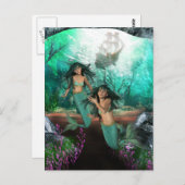 Mermaid Twins Postcard Postkarte (Vorne/Hinten)
