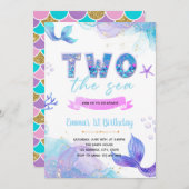 Mermaid TWO die Seeinladung Einladung (Vorne/Hinten)