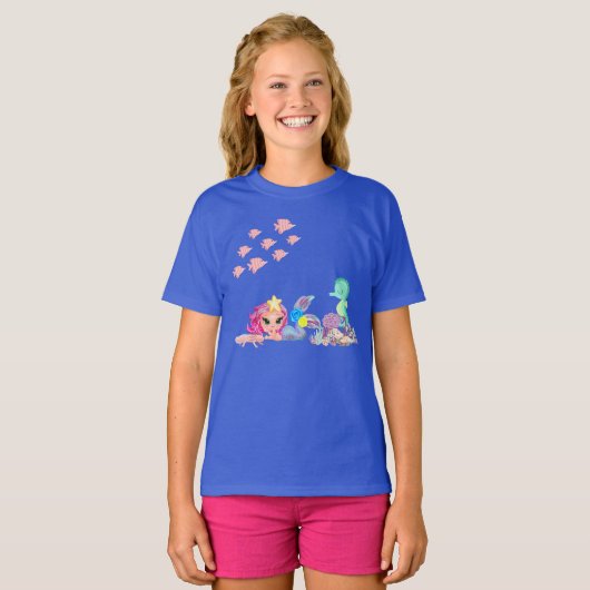 Mermaid und Axolotl T-Shirt (Vorne ganz)