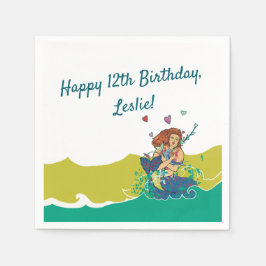 Mermaid und Baby Dolphin Party Napkin Serviette