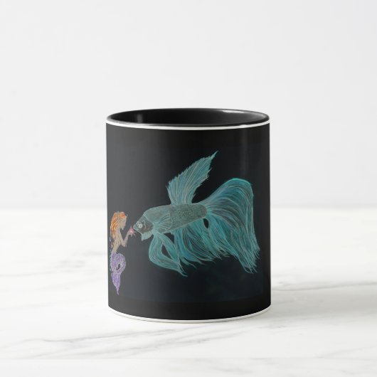 Mermaid und Betta Fish Tasse (Zentrum)