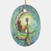 Mermaid und das Mond Fantasy Art Remembranation Keramikornament (Vorne)
