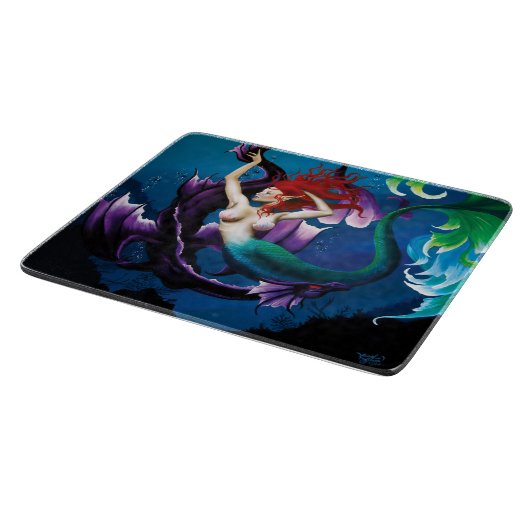 Mermaid und Drachenfreund Schneidebrett (Ecke)