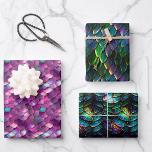 Mermaid und Dragon Scales Wrapping Paper Geschenkpapier Set