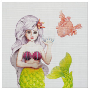 Mermaid und Freund Stoff