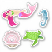 Mermaid und Friends Stickers Aufkleber (Vorderseite)
