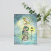 Mermaid und Moon Fantasy Art von Molly Harrison Postkarte (Stehend Vorderseite)