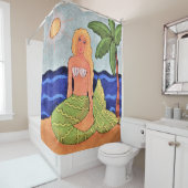 Mermaid und Palm Tree Abstrakte Kunst Duschvorhang (Beispiel)