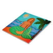Mermaid und Palm Tree Abstrakte Kunst Fliese (Seite)