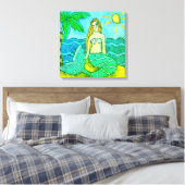 Mermaid und Palm Tree Leinwanddruck (Insitu (Schlafzimmer))