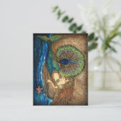 Mermaid und Peacock Postkarte (Stehend Vorderseite)