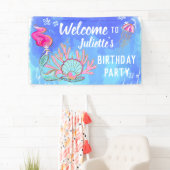 Mermaid und Pearl Clam Birthday Banner (Insitu)