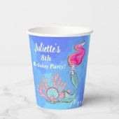 Mermaid und Pearl Clam Birthday Pappbecher (Rückseite)