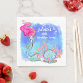 Mermaid und Pearl Clam Birthday Serviette (Beispiel)