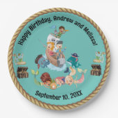 Mermaid und Pirate Birthday Pappteller (Vorderseite)