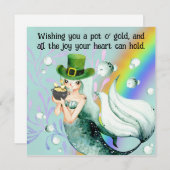 Mermaid und Pot o' Gold St. Patrick's Day Card (Vorne/Hinten)