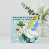 Mermaid und Pot o' Gold St. Patrick's Day Card (Stehend Vorderseite)