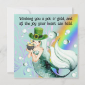 Mermaid und Pot o' Gold St. Patrick's Day Card (Vorderseite)