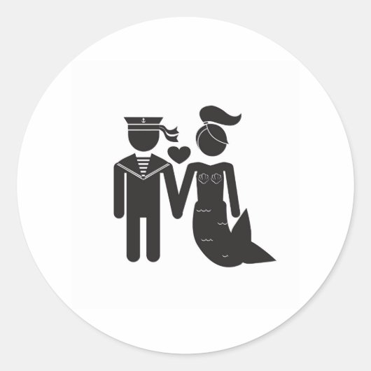 Mermaid und Sailor-Aufkleber Runder Aufkleber (Vorderseite)