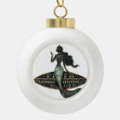 Mermaid und UFO Keramik Kugel-Ornament (Vorderseite)