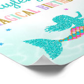 Mermaid und Unicorn Begrüßungszeichen Party Poster (Ecke)