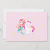 Mermaid und Unicorn Magical Birthday Einladung (Rückseite)