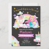 Mermaid und Unicorn Magical Birthday Einladung (Vorderseite)