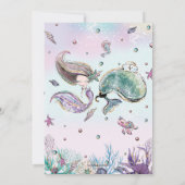 Mermaid und Whale Pirate Twins Joint Birthday Pool Einladung (Rückseite)