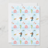 Mermaid Under Sea 5th Birthday Party Einladung (Rückseite)