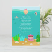 Mermaid Under Sea Baby Shower Danke (Stehend Vorderseite)