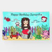 Mermaid Under Sea Birthday Banner (Horizontal)
