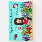 Mermaid Under Sea Birthday Banner (Vertikal)
