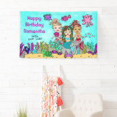 Mermaid Under Sea Birthday Banner (Insitu)