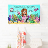 Mermaid Under Sea Birthday Banner (Insitu)