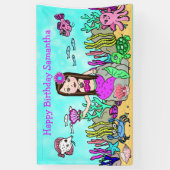 Mermaid Under Sea Birthday Banner (Vertikal)