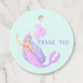 Mermaid Under Sea Birthday Girl Blue Vielen Dank Geschenkanhänger (Vorderseite)
