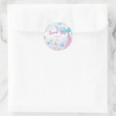 Mermaid Under Sea Birthday Vielen Dank für Ihr Ges Runder Aufkleber (Tasche)