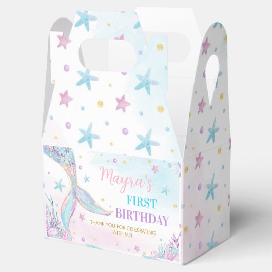 Mermaid Under Sea Girl Birthday Gefälligkeitsboxen Geschenkschachtel (Geöffnet)