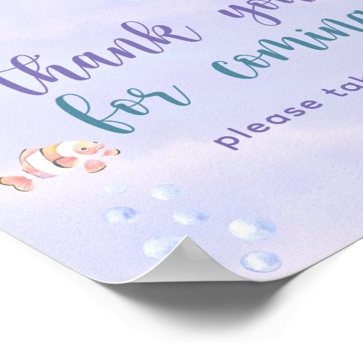 Mermaid Under Sea Vielen Dank für Ihr Kommen Poster (Ecke)