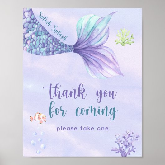 Mermaid Under Sea Vielen Dank für Ihr Kommen Poster (Vorne)